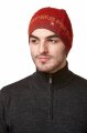 Alpaka Mütze "Chimu" im Jaquard Muster gefüttert mit Baumwolle rot M