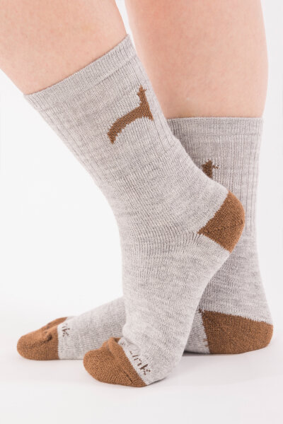 Alpaka Allround Socke "Quality Alpaca" silber - kamel XL 45+