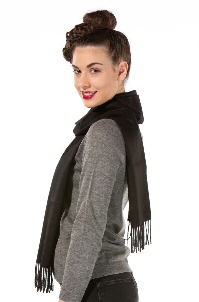 Schal aus 100% Baby Alpakawolle 32*180 cm schwarz