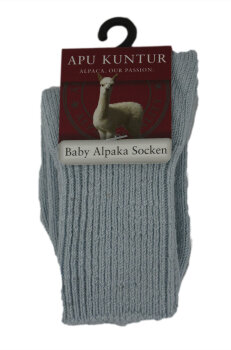 Alpaka Kindersocken silbergrau 18-20
