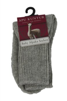 Alpaka Kindersocken silbergrau 18-20