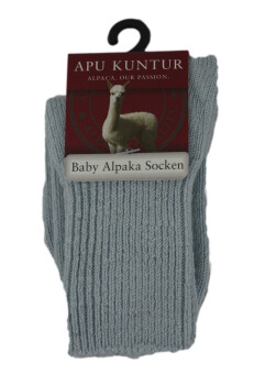 Alpaka Kindersocken baby-blau 30-32