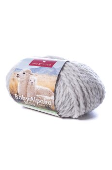 100% Baby Alpaka Wolle dick N-150 Hellgrau
