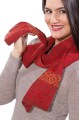 Damenschal gestrickt "Chimu" doppelt gestrickt rot