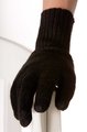 Fingerhandschuhe aus Baby Alpaka Wolle schwarz XL