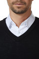 Pullover "Basic" V-Neck mit Alpaka-Logo