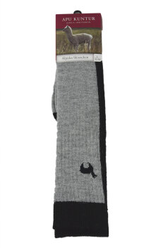 Ski-Socke Stutzen 40 cm schwarz- grau L 42-44