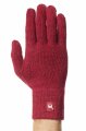 Fingerhandschuhe aus Baby Alpaka Wolle  rot-meliert M