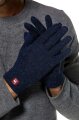 Fingerhandschuhe aus Baby Alpaka Wolle  blau meliert L