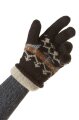 Alpaka Wende - Fingerhandschuh "Natura" mit Muster natur-schwarz S