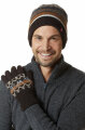 Alpaka Wende - Fingerhandschuh "Natura" mit Muster natur-schwarz M