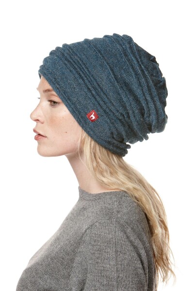 Mütze "Caminos" Beanie Biesen gefüttert rauchblau M