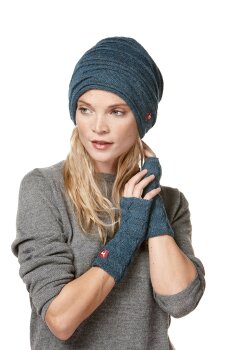 Mütze "Caminos" Beanie Biesen gefüttert rauchblau M