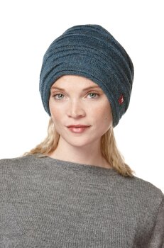 Mütze "Caminos" Beanie Biesen gefüttert rauchblau M