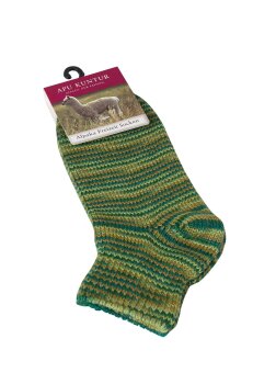 Alpaka Freizeitsocken meliert S 36-38 grün meliert