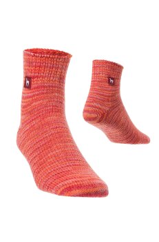 Alpaka Freizeitsocken meliert S 36-38 rot meliert