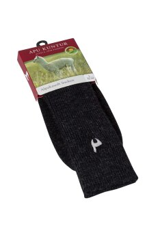 Alpaka Socken SOFT aus 52% Alpaka & 18% Wolle dunkelgrau XL 45-48