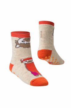 ABS Kindersöcken mit Alpaka Motiv orange 30-32
