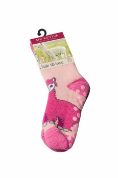 ABS Kindersöcken mit Alpaka Motiv pink 15-17
