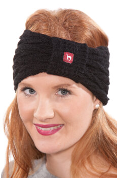 Stirnband "Biesen" 100% Baby Alpakawolle anthrazit