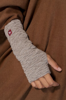 Handstulpe - Pulswärmer "Biesen" 100% Baby Alpakawolle  anthrazit