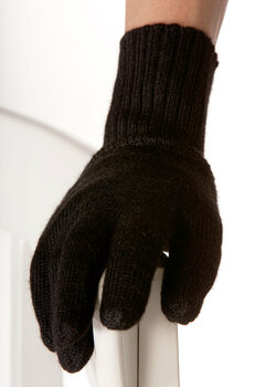Fingerhandschuhe aus Baby Alpaka Wolle schwarz L