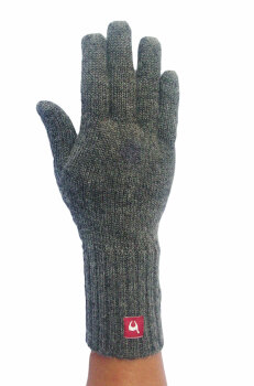 Fingerhandschuhe aus Baby Alpaka Wolle grau L