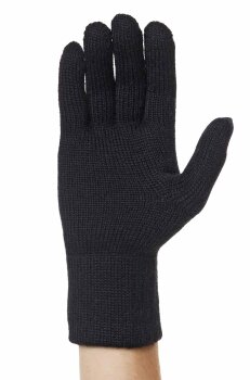 Fingerhandschuhe aus Baby Alpaka Wolle schwarz M