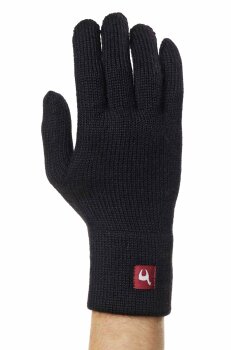 Fingerhandschuhe aus Baby Alpaka Wolle schwarz M