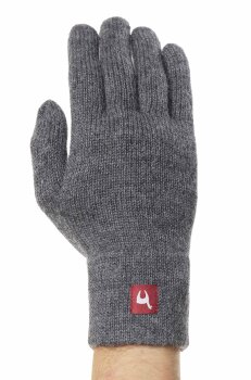 Fingerhandschuhe aus Baby Alpaka Wolle grau M