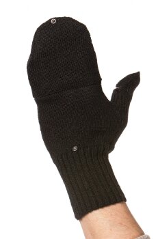 Handschuhe Känguru aus Alpakawolle schwarz M