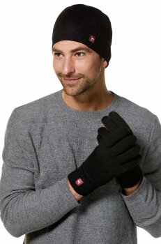 Fingerhandschuh gefüttert schwarz M