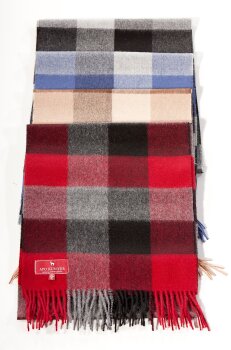 Baby Alpaca Schal Karo  blau