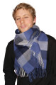 Baby Alpaca Schal Karo  blau