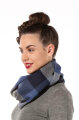 Baby Alpaca Schal Karo  blau